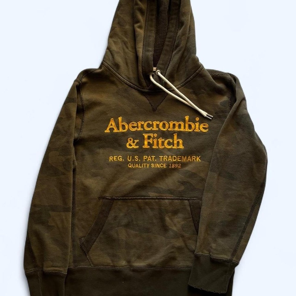 Vintage Y2K Abercrombie & Finch Mens Camo Hoodie XS